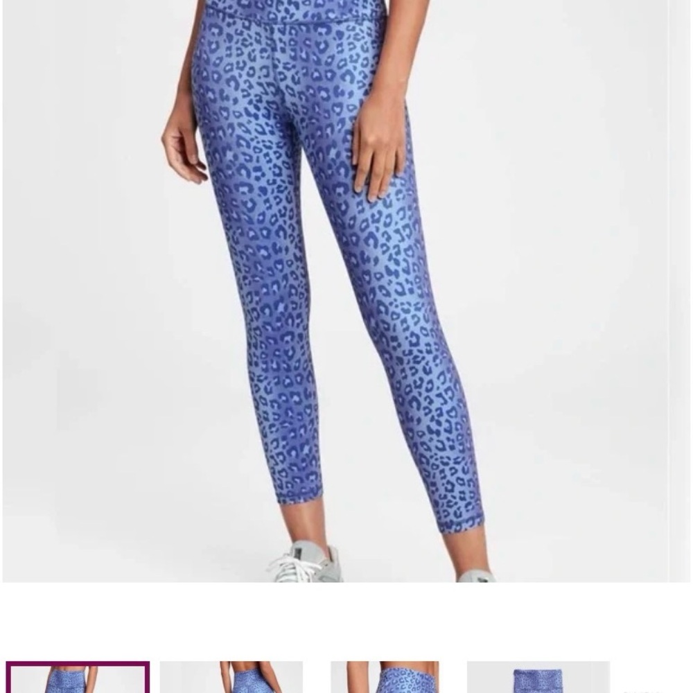 NWT - GapFit Blue Leopard Print Women's Leggings